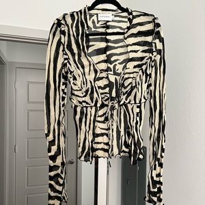 Rat & Boa print wrap top